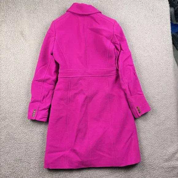 J Crew Over Coat Womens 6 Pink Classic Lady Day Italian Double Cloth Thinsulate - Picture 3 of 13